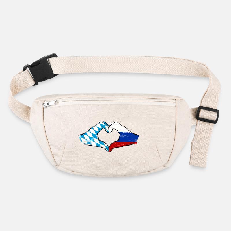 Bavière, Russie, Drapeau, Mains, Forme de coeur Utilisé Sac banane recyclé Stanley/Stella