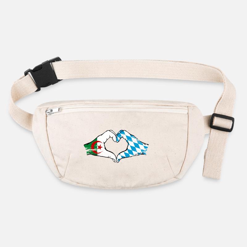 Algérie Bavière Drapeau Mains Coeur Forme Utilisé Sac banane recyclé Stanley/Stella