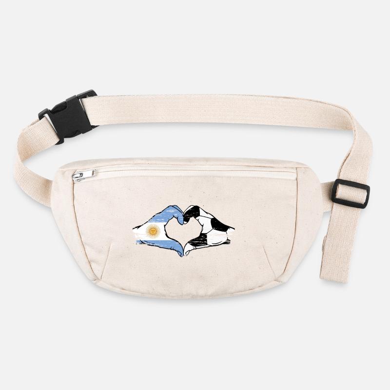 Argentine Football Drapeau Mains Coeur Forme utilisation Sac banane recyclé Stanley/Stella