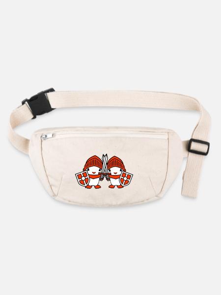 2 Ducks Knight Armor Sword Shield Helmet Fighter - Stanley/Stella recycled Hip Bag  - natural - Front