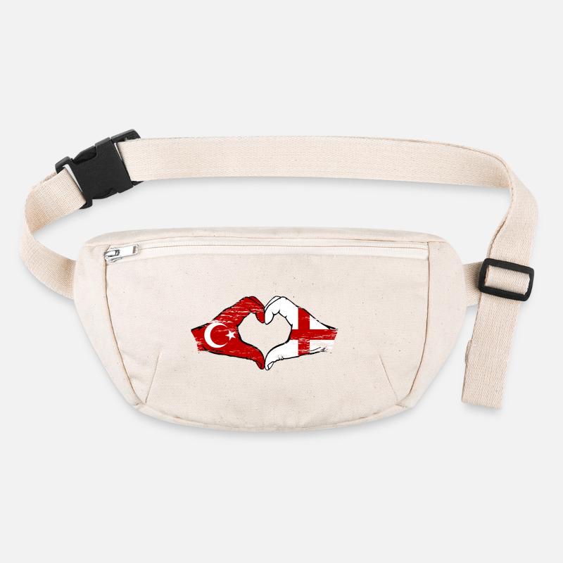 Turquie Angleterre Drapeau Mains Coeur Forme Utilisé Sac banane recyclé Stanley/Stella