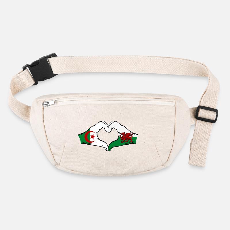 Algeria Wales Flag Hands Heart Shape Stanley/Stella recycled Hip Bag 