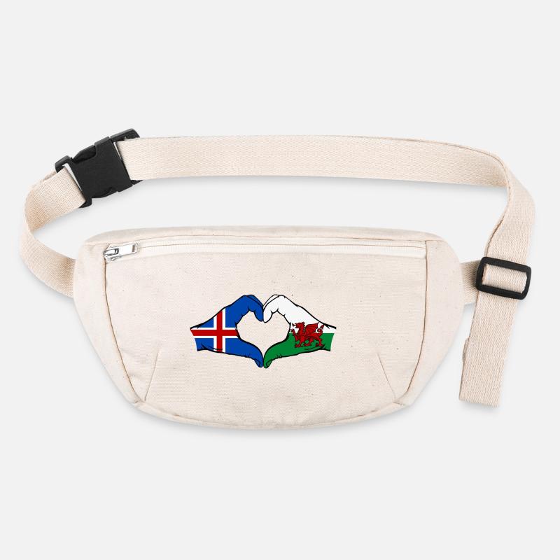 Iceland Wales Flag Hands Heart Shape Stanley/Stella recycled Hip Bag 