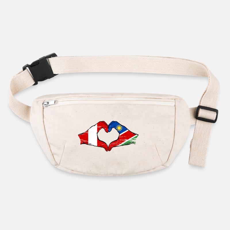 Peru Namibia flag heart used Stanley/Stella recycled Hip Bag 