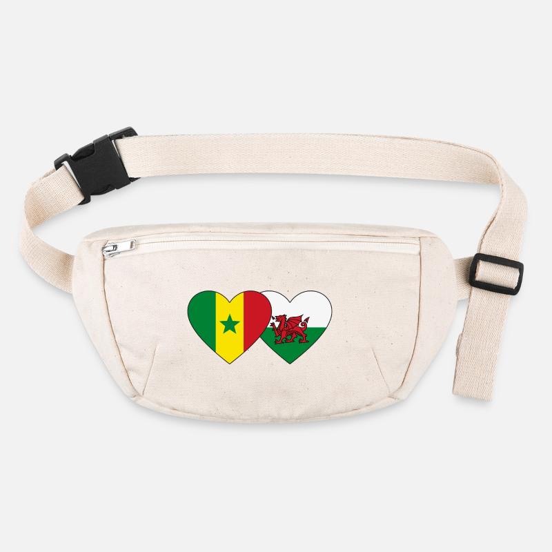 Senegal Wales Flag Hands Heart Shape Stanley/Stella recycled Hip Bag 