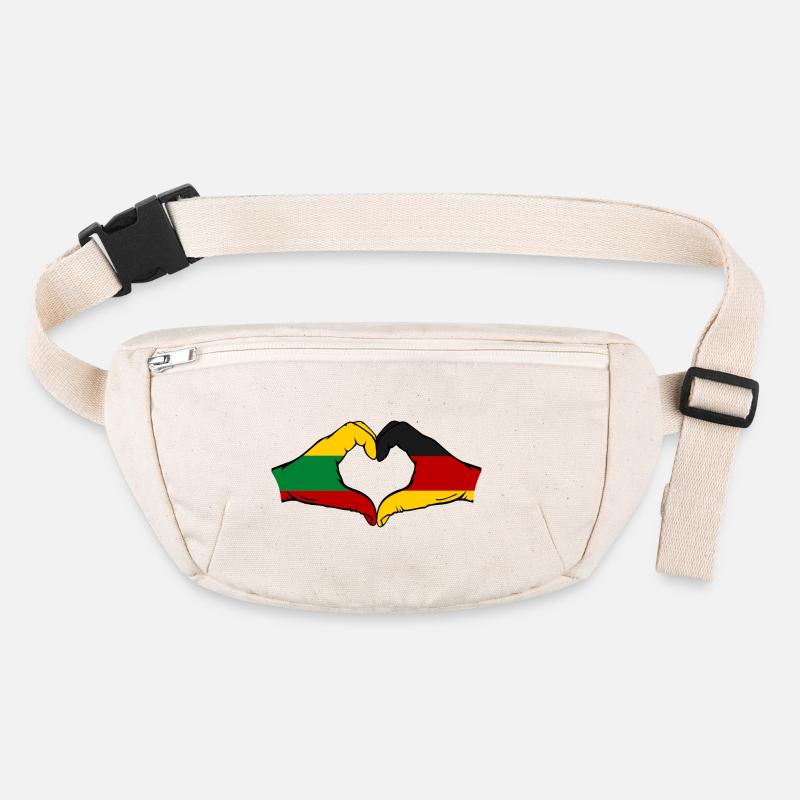 Lithuania Germany Flag Hands Heart Shape Stanley/Stella recycled Hip Bag 