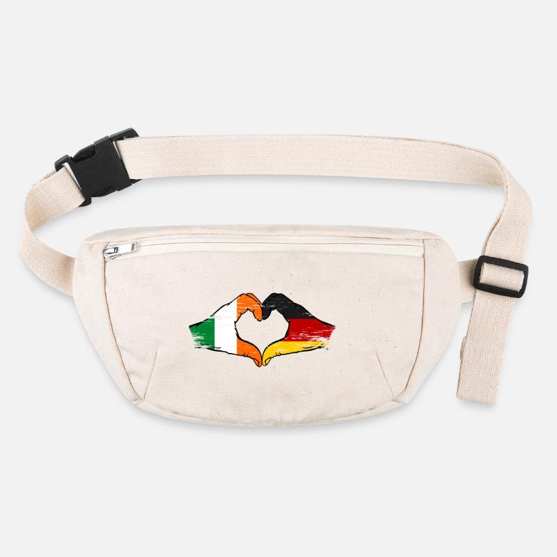 Ireland Germany Flag Hands Heart Shape Stanley/Stella recycled Hip Bag 
