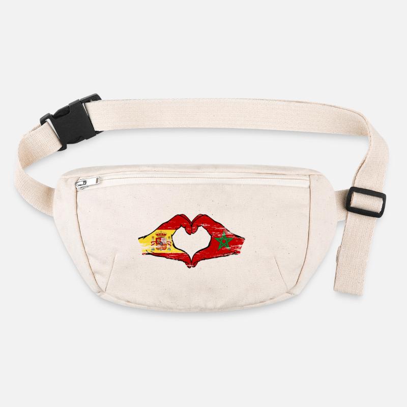 Spain Morocco Flag Hands Used Stanley/Stella recycled Hip Bag 