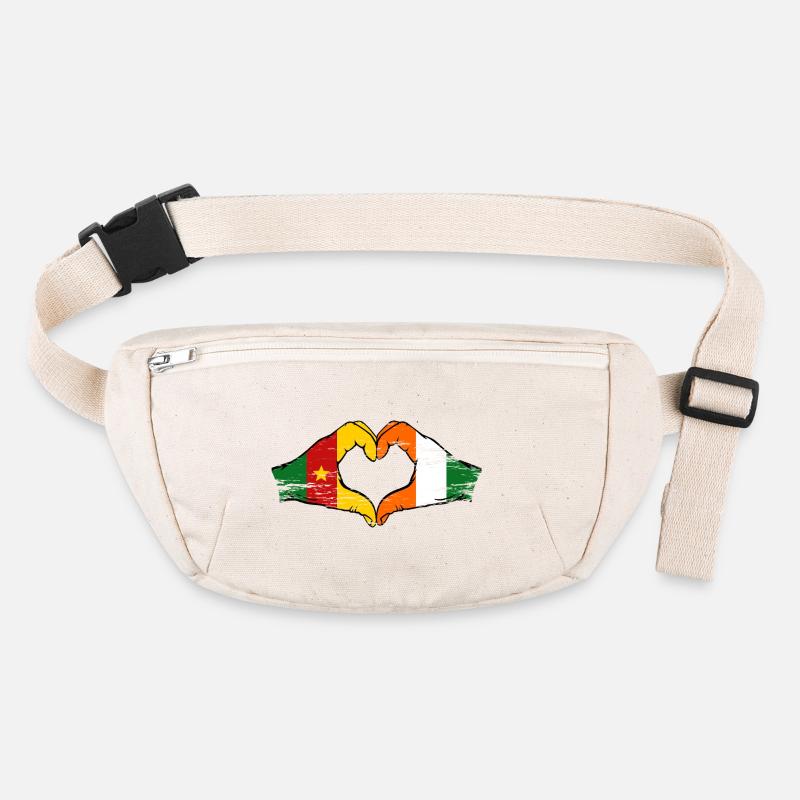 Cameroon Côte d'Ivoire Flag Heart Used Stanley/Stella recycled Hip Bag 