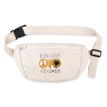 Bonjour Paix Amour Soleil Tournesol Coeur - Sac banane recyclé Stanley/Stella - blanc naturel - Devant