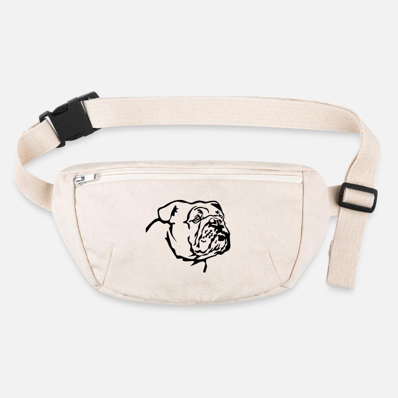 Englische Bulldogge Kopf Stanley/Stella recycelte Gürteltasche