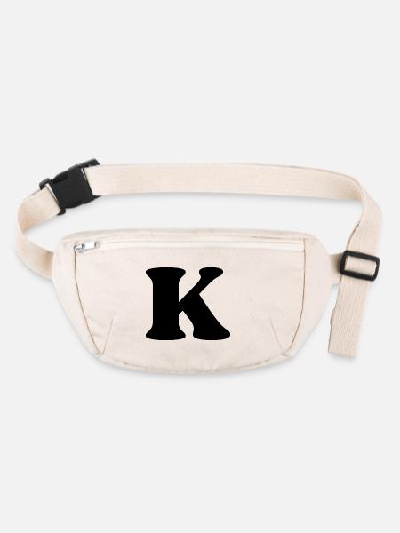 Lettre k - Sac banane recyclé Stanley/Stella - blanc naturel - Devant