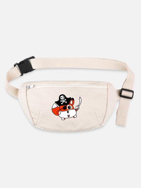 Little Cute Captain Fox Pirate Animal Eye Patch - Stanley/Stella recycled Hip Bag  - natural - Front