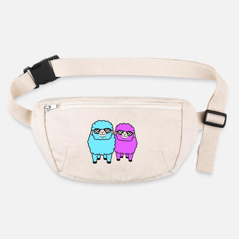 2 Schafe Sonnenbrille Party Schäfchen Team Freunde Stanley/Stella recycelte Gürteltasche