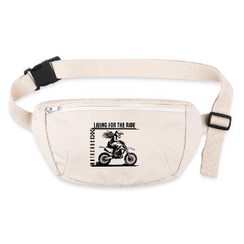Cooles Motocross Design für Frauen | Motorrad - Stanley/Stella recycelte Gürteltasche - Naturweiß - Vorne