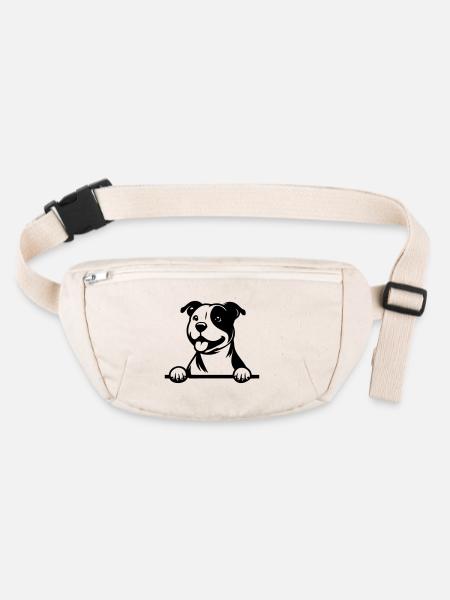 Staffordshire Bull Terrier - Sac banane recyclé Stanley/Stella - blanc naturel - Devant