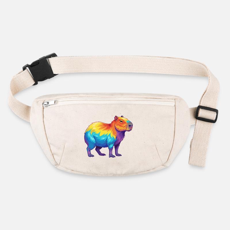 Bunte Capybara-Regenbogen-Pop-Art-Aquarell Stanley/Stella recycelte Gürteltasche