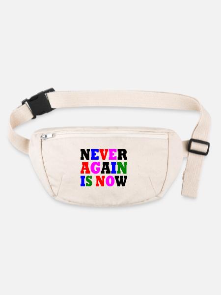 Never again is now - Stanley/Stella recycelte Gürteltasche - Naturweiß - Vorne