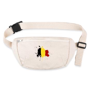 Belgique Flag Stain Design - Sac banane recyclé Stanley/Stella - blanc naturel - Devant