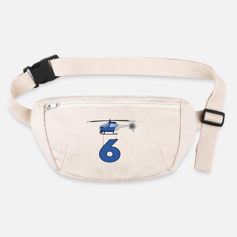 Helicopter 6th birthday Stanley/Stella recycled Hip Bag 