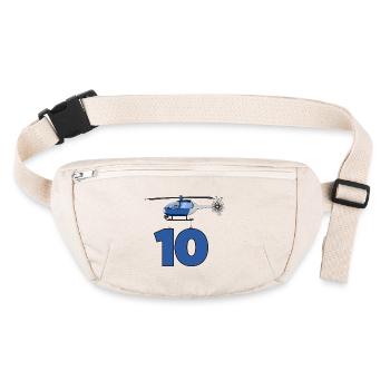 Helicopter 10th birthday - Stanley/Stella recycled Hip Bag  - natural - Front
