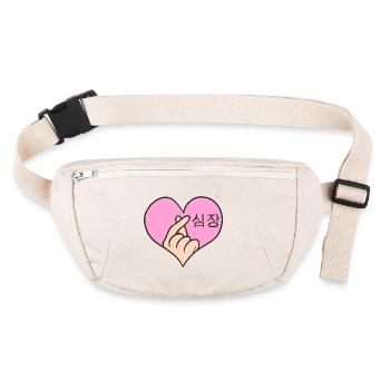 Je t’aime - Doigts de cœur - Coréen - Sac banane recyclé Stanley/Stella - blanc naturel - Devant