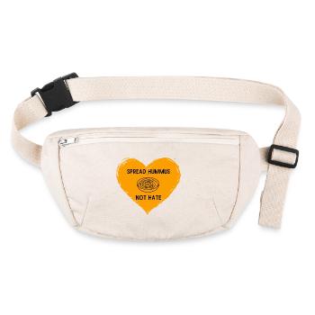 Répandez le houmous, pas la haine - l’amour tout à la fois - Sac banane recyclé Stanley/Stella - blanc naturel - Devant