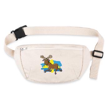 Drôle d’orignal avec le drapeau de la Suède - Sac banane recyclé Stanley/Stella - blanc naturel - Devant