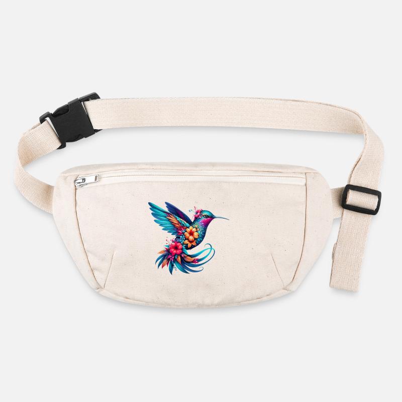 Hummingbird decorated with flowers Stanley/Stella recycled Hip Bag 
