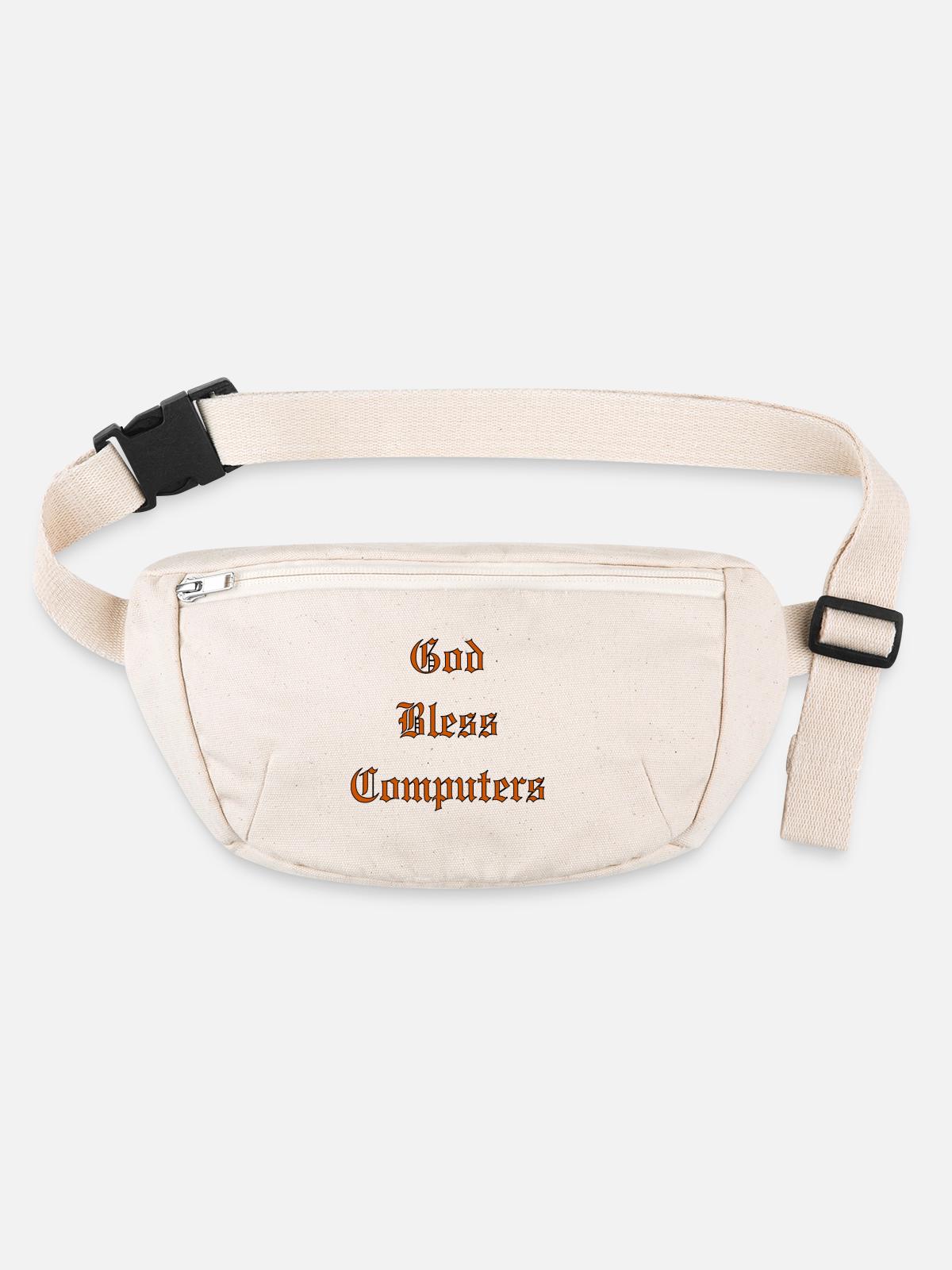 GodBlessComputers - Stanley/Stella recycled Hip Bag - natural - Front