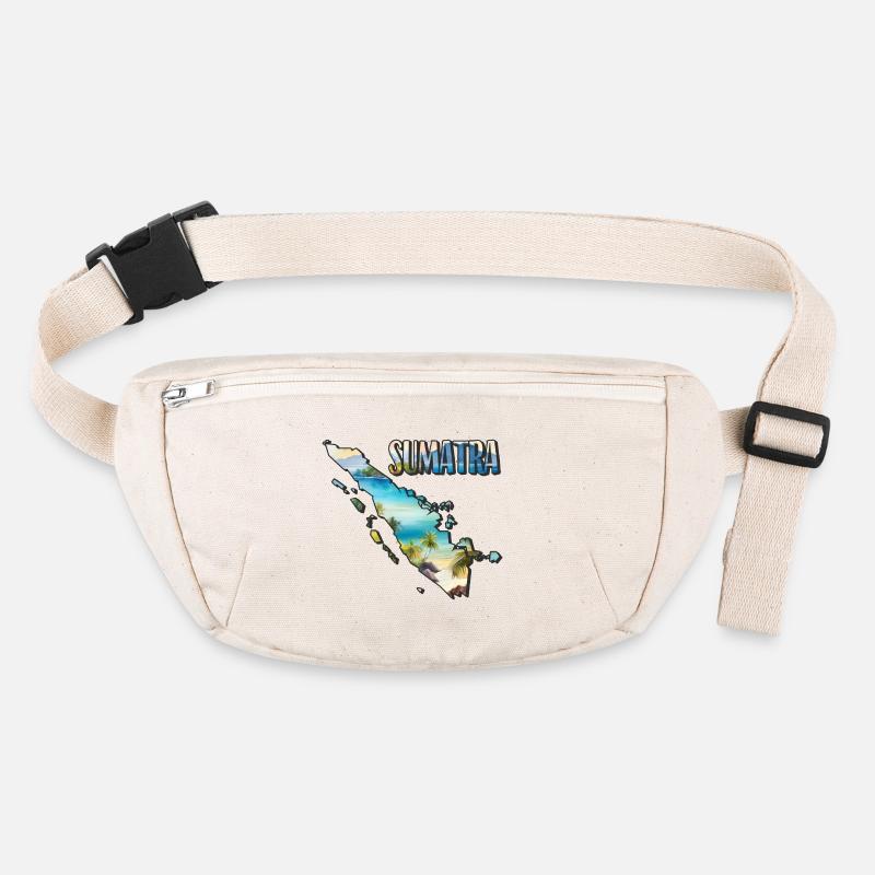 Watercolor Map of Sumatra Stanley/Stella recycled Hip Bag 