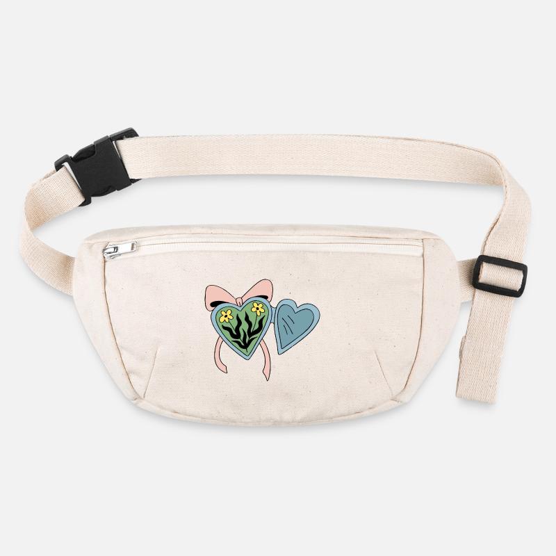 Blumenmedaillon mit Herzband Stanley/Stella recycelte Gürteltasche