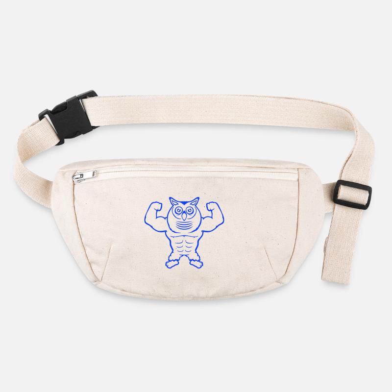 hibou bodybuilder muscles biceps poses gym rat cool Sac banane recyclé Stanley/Stella