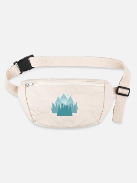 Astral mountain landscape in blue tones - Stanley/Stella recycled Hip Bag  - natural - Front