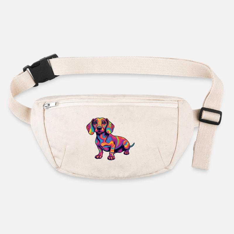 Psychedelic Dachshund Color Explosion Pop Art Stanley/Stella recycled Hip Bag 