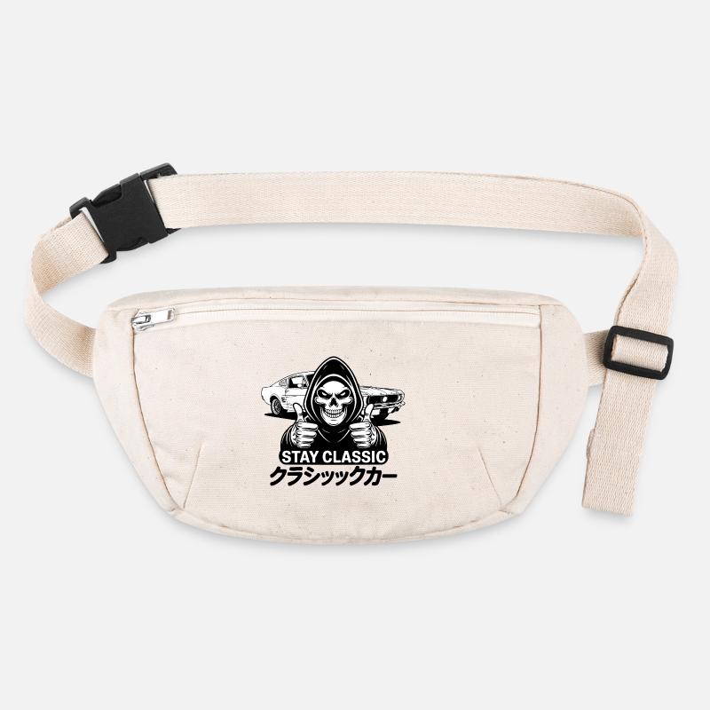 Stay Classic – Totenkopfkunst mit japanischem Oldtimer Stanley/Stella recycelte Gürteltasche