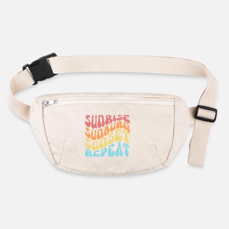 Sunrise Sunburn Sunset Repeat Groovy Wavy Stanley/Stella recycled Hip Bag 