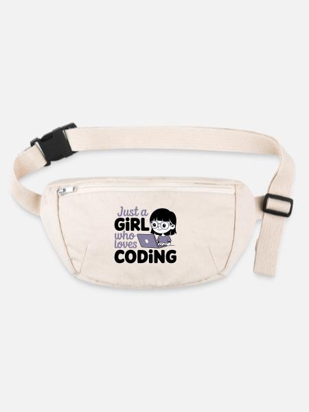 Nur ein Mädchen, das das Programmieren liebt - Stanley/Stella recycelte Gürteltasche - Naturweiß - Vorne
