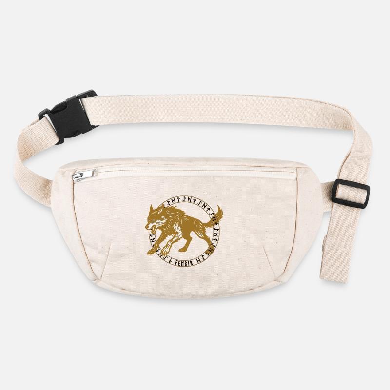 Golden Fenrir dans le cercle de runes vikings Sac banane recyclé Stanley/Stella