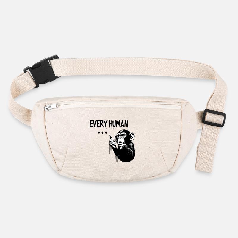 EVERY HUMAN ... | Thinking ape Banksy Style Stanley/Stella recycelte Gürteltasche