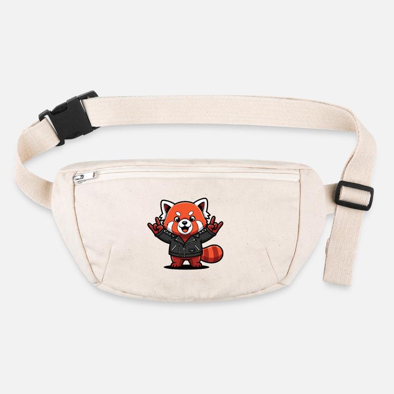 Red Panda in Leather Jacket Stanley/Stella recycled Hip Bag 