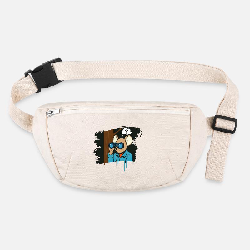 Souris curieuse avec des jumelles dans un style bande dessinée Sac banane recyclé Stanley/Stella