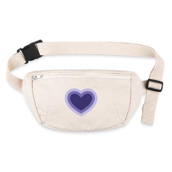 Coeur Concentrique Violet - Sac banane recyclé Stanley/Stella - blanc naturel - Devant