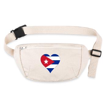 Cuba Drapeau Coeur - Sac banane recyclé Stanley/Stella - blanc naturel - Devant