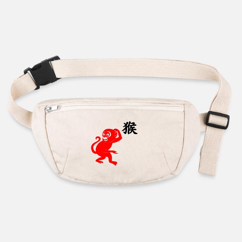 Chinesisches Schriftzeichen roter Affe mit Affenbild Stanley/Stella recycelte Gürteltasche