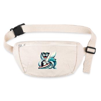 Drôles d’animaux : phoque, dauphin et pingouin - Sac banane recyclé Stanley/Stella - blanc naturel - Devant
