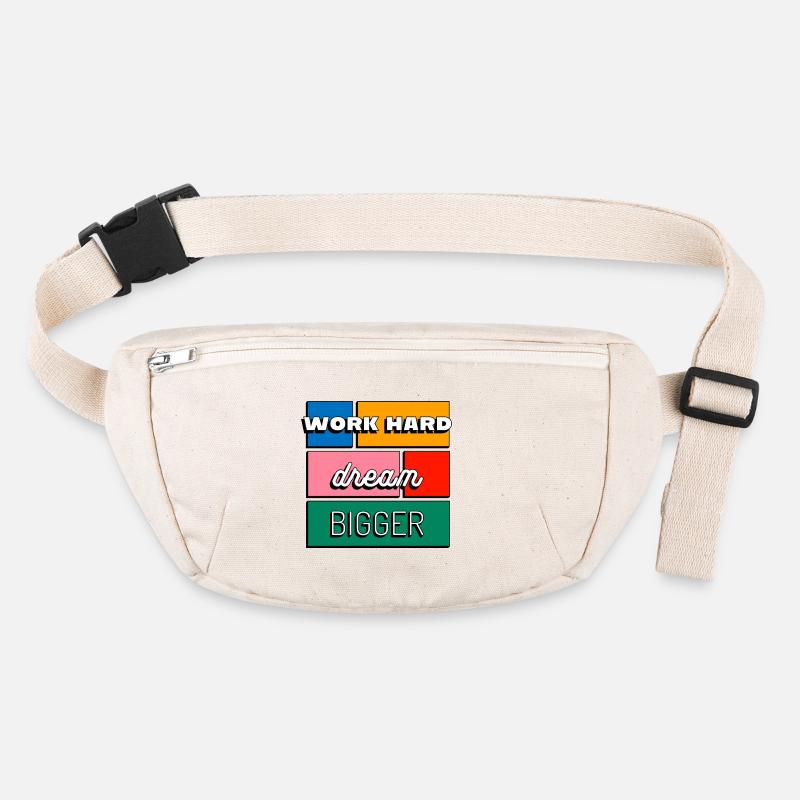 Arbeite hart, träume größer, Motivation und Ehrgeiz Stanley/Stella recycelte Gürteltasche