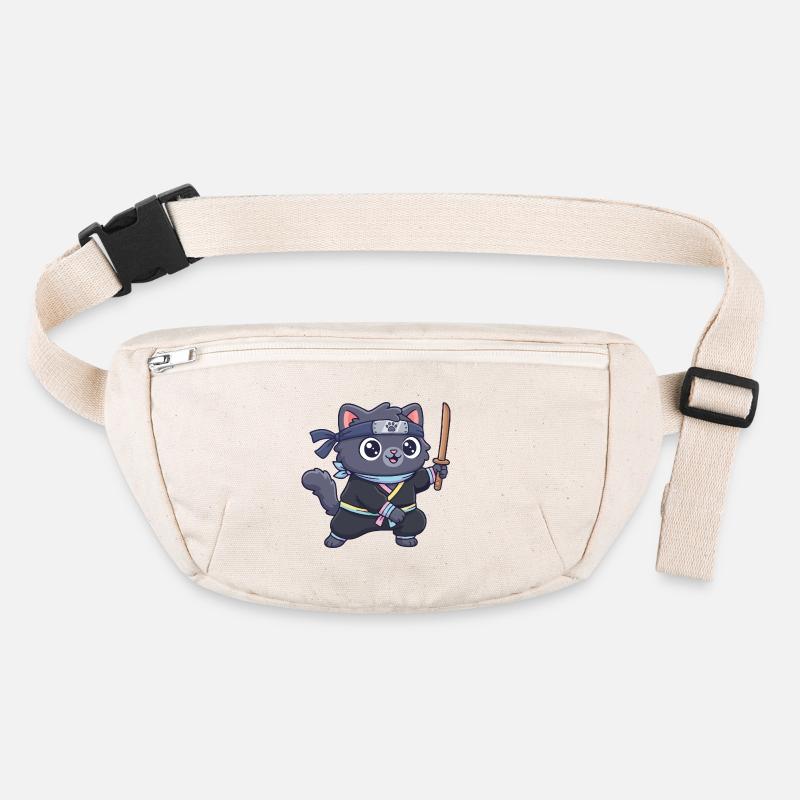 Ninja-Katze im Samurai-Outfit Stanley/Stella recycelte Gürteltasche