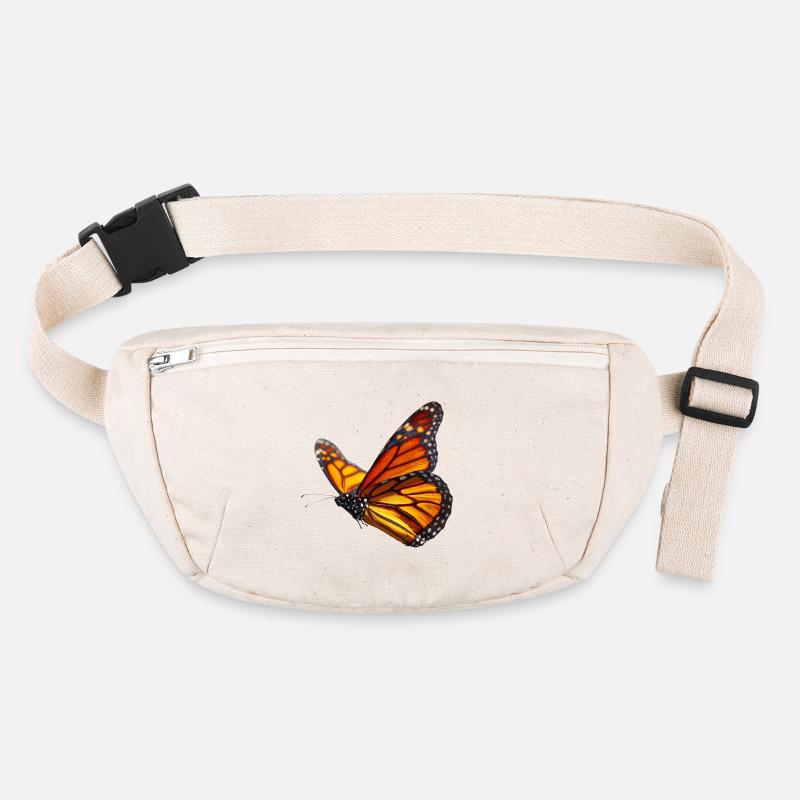 Papillon monarque en vol Design de la nature Sac banane recyclé Stanley/Stella