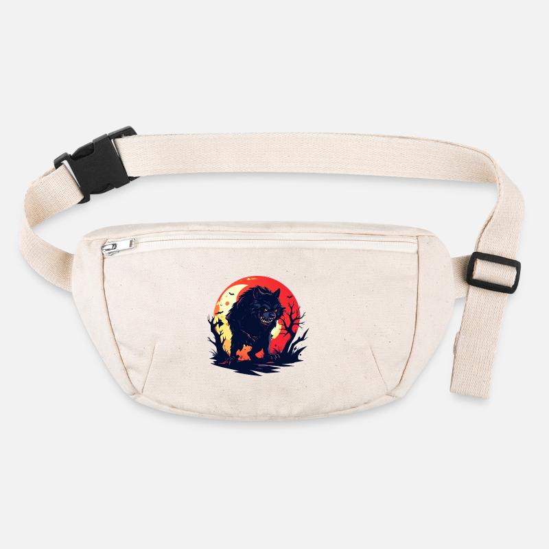 evil moon wolf werewolf in gloomy moonlight Stanley/Stella recycled Hip Bag 